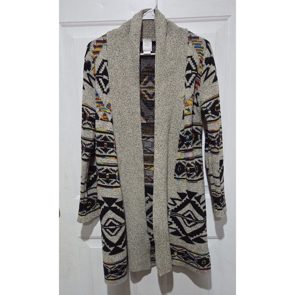 NORTHERN ANGEL Womens Southwestern Aztec Open Cardigan Knit Sweater Size S